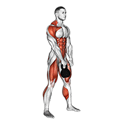 Animación de kettlebell hang clean