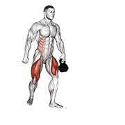 Animación de kettlebell lunge pass through