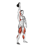 Animación de kettlebell one arm jerk