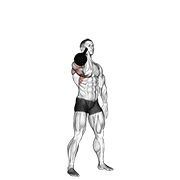 Animación de kettlebell one arm military press to the side