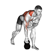 Animación de kettlebell one arm row