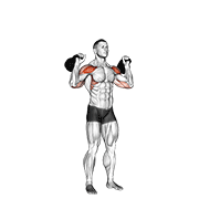 Animación de kettlebell two arm military press