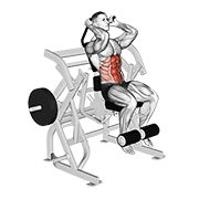 Animación de lever seated leg raise crunch