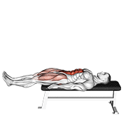 Animación de lying leg raise flat bench