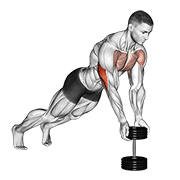 Animación de push-up close-grip off dumbbell