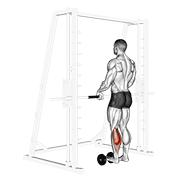 Animación de single leg calf raise (on a dumbbell)
