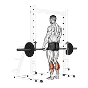 Animación de smith standing leg calf raise