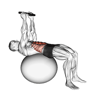 Animación de weighted overhead crunch (on stability ball)
