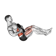 Animación de weighted russian twist (legs up)
