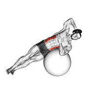 Animación de weighted side bend (on stability ball)