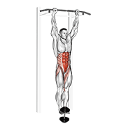 Animación de weighted hanging leg-hip raise