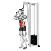 Animación de cable standing crunch (with rope attachment)