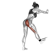 Animación de band bent-over hip extension