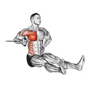 Animación de band one arm twisting chest press