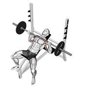 Animación de barbell reverse grip incline bench press