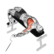 Animación de cable one arm decline chest fly