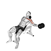 Animación de dumbbell incline one arm fly