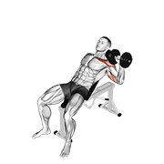 Animación de dumbbell incline one arm press