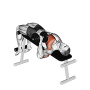 Animación de dumbbell one arm decline chest press