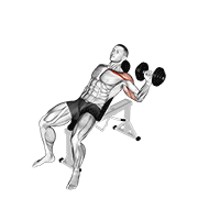 Animación de dumbbell one arm incline chest press