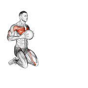 Animación de medicine ball chest push multiple response