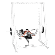 Animación de smith wide grip bench press