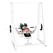Animación de smith wide grip decline bench press