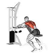 Animación de cable incline bench row