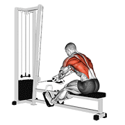 Animación de cable rope crossover seated row