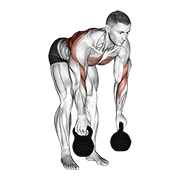Animación de kettlebell two arm row