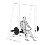Animación de smith seated one leg calf raise