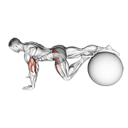 Animación de exercise ball one leg prone lower body rotation