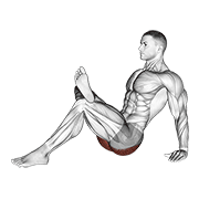 Animación de seated glute stretch