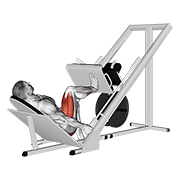 Animación de sled 45 degrees one leg press