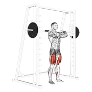 Animación de smith front squat (clean grip)