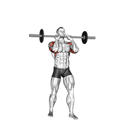 Animación de barbell standing close grip military press