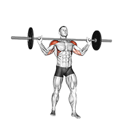 Animación de barbell standing wide military press