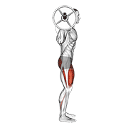 Animación de barbell full squat (side pov)