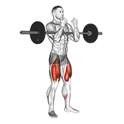 Animación de barbell full zercher squat