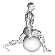 Animación de exercise ball hip flexor stretch