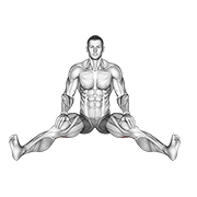 Animación de seated wide angle pose sequence