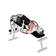 Animación de dumbbell decline one arm hammer press