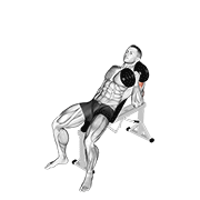 Animación de dumbbell incline one arm hammer press