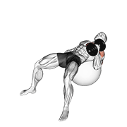 Animación de dumbbell one arm hammer press on exercise ball