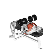 Animación de dumbbell reverse bench press