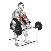Animación de ez barbell close grip preacher curl