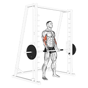 Animación de smith machine bicep curl