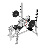 Animación de barbell incline close grip bench press