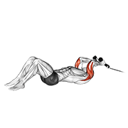 Animación de cable rope lying on floor tricep extension