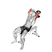 Animación de dumbbell incline two arm extension